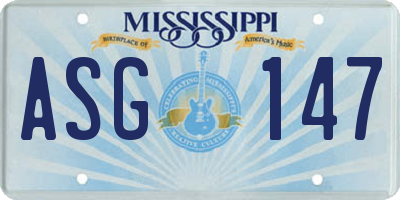 MS license plate ASG147