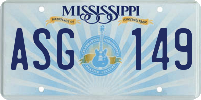 MS license plate ASG149