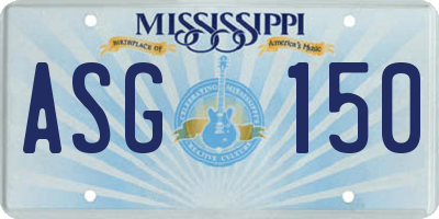 MS license plate ASG150