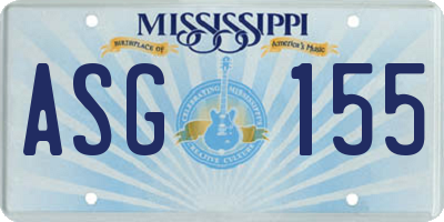 MS license plate ASG155
