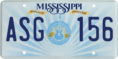 MS license plate ASG156