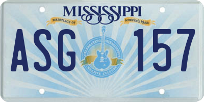 MS license plate ASG157