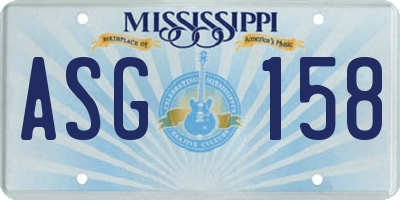 MS license plate ASG158