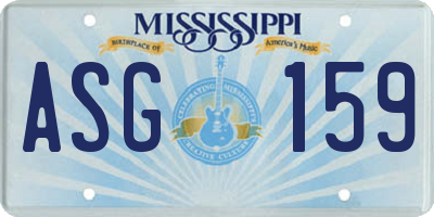 MS license plate ASG159
