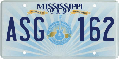 MS license plate ASG162