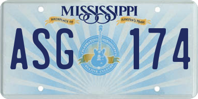 MS license plate ASG174