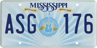 MS license plate ASG176