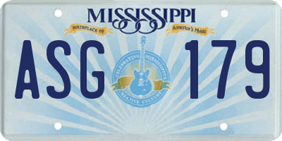MS license plate ASG179