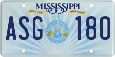 MS license plate ASG180
