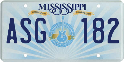 MS license plate ASG182