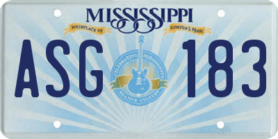 MS license plate ASG183