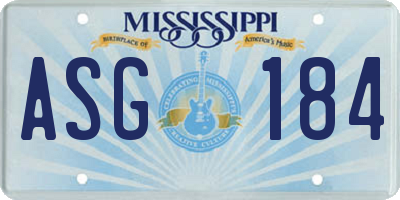 MS license plate ASG184