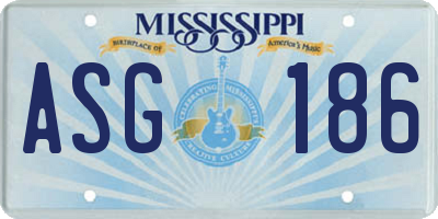 MS license plate ASG186
