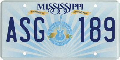 MS license plate ASG189