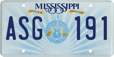 MS license plate ASG191