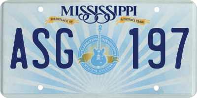 MS license plate ASG197