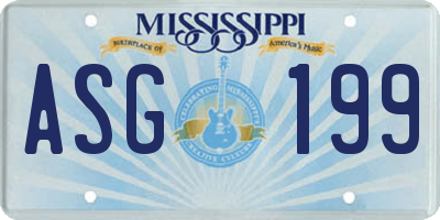 MS license plate ASG199