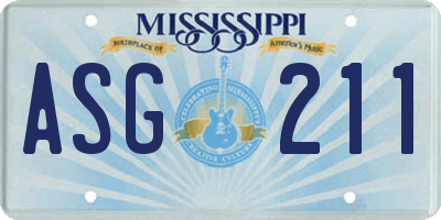 MS license plate ASG211