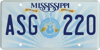 MS license plate ASG220