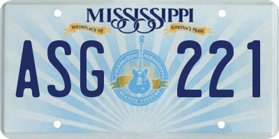 MS license plate ASG221