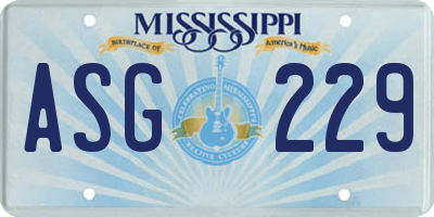 MS license plate ASG229