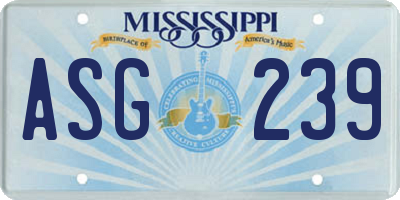 MS license plate ASG239