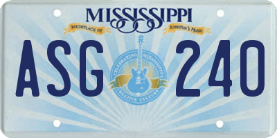 MS license plate ASG240