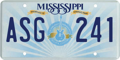 MS license plate ASG241