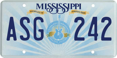 MS license plate ASG242