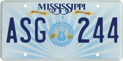 MS license plate ASG244