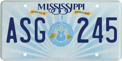 MS license plate ASG245