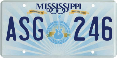 MS license plate ASG246