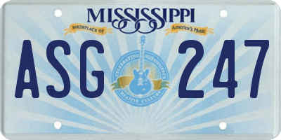 MS license plate ASG247