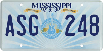 MS license plate ASG248