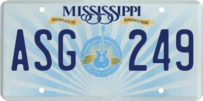 MS license plate ASG249