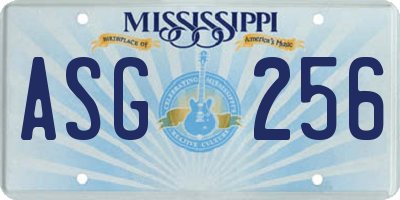 MS license plate ASG256
