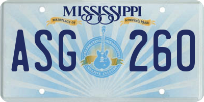 MS license plate ASG260