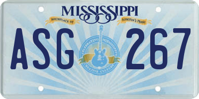 MS license plate ASG267