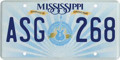 MS license plate ASG268