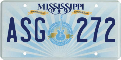 MS license plate ASG272