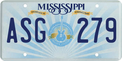 MS license plate ASG279