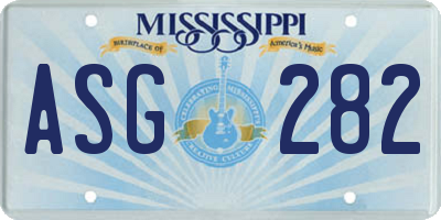 MS license plate ASG282
