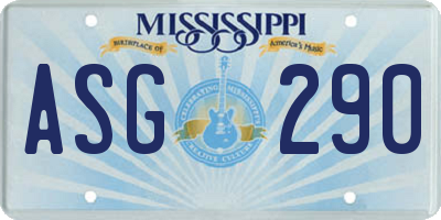 MS license plate ASG290