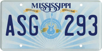 MS license plate ASG293