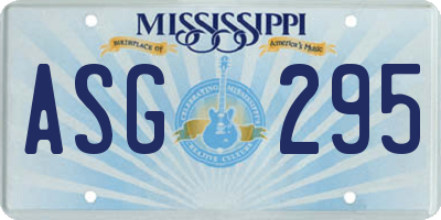 MS license plate ASG295