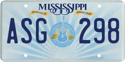 MS license plate ASG298