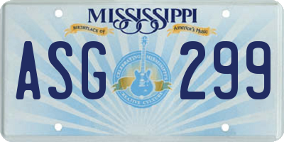 MS license plate ASG299