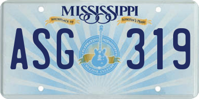 MS license plate ASG319