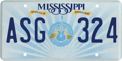 MS license plate ASG324