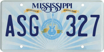 MS license plate ASG327